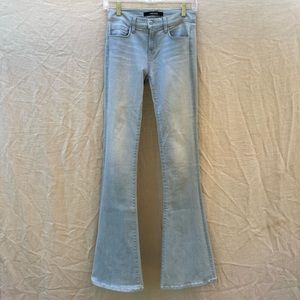 J Brand Low Rise Bootcut Denim in a Light Blue Wash